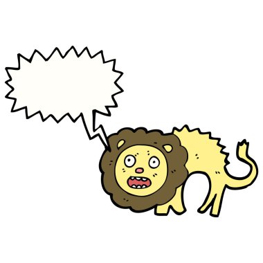 Beyaz arkaplanda aslan