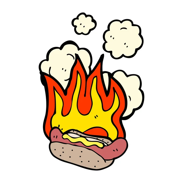 Spalanie Hot-Dog — Wektor stockowy