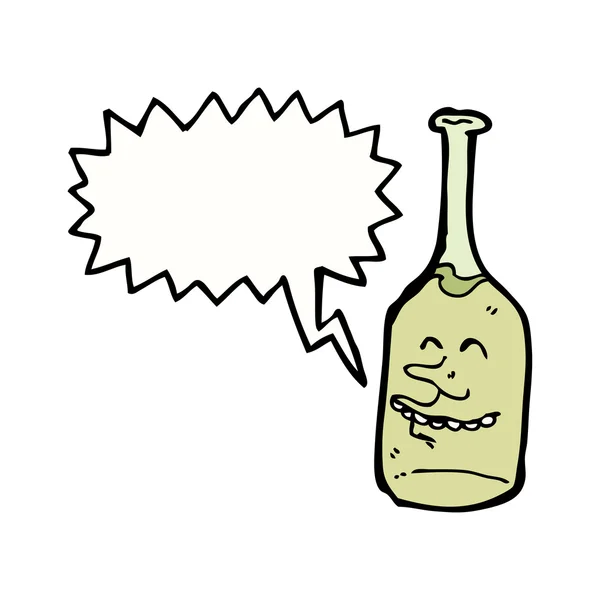 Botella de vino borracho — Vector de stock