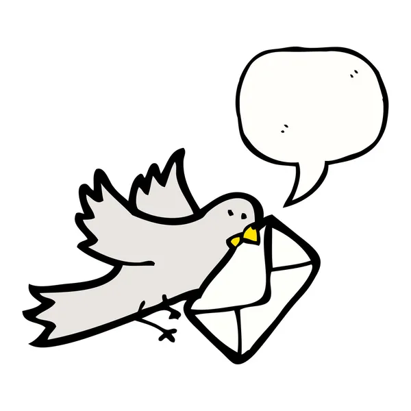 Pigeon delivering letter — Stock Vector