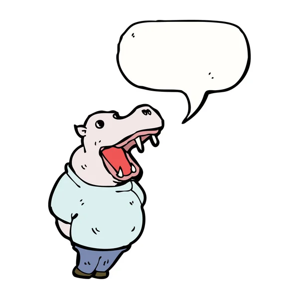 Hipopótamo en ropa — Vector de stock
