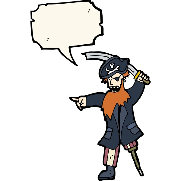 海盗船长与语音泡沫 — 图库矢量图片