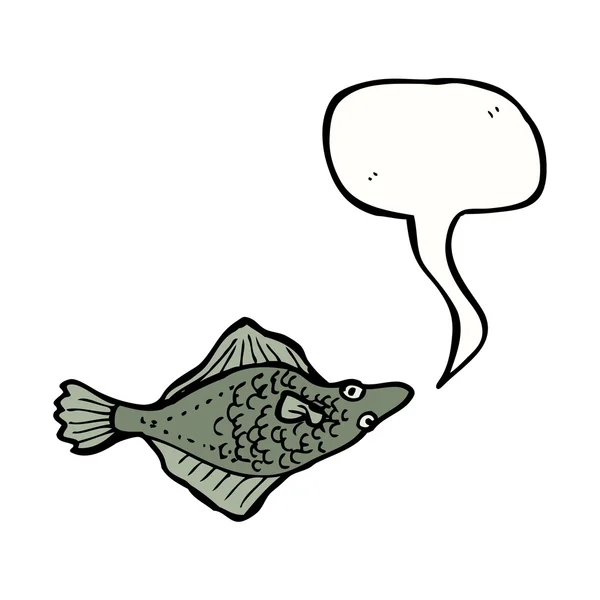 Плоская рыба на белом фоне — стоковый вектор
