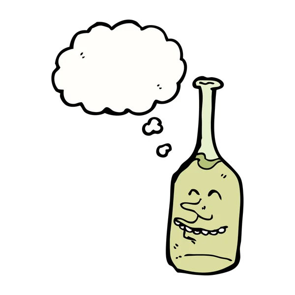 Garrafa de vinho bêbado — Vetor de Stock