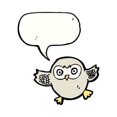 Beyaz arka planda sevimli baykuş