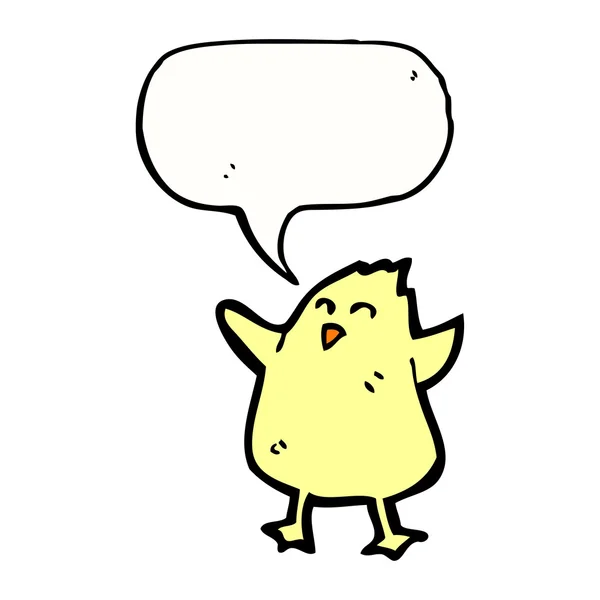 Drôle petit oiseau jaune — Image vectorielle