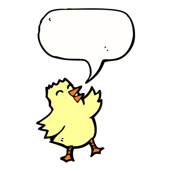 Funny little yellow bird — Stock Vector