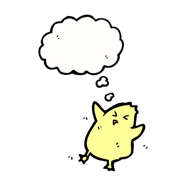面白い少し黄色の鳥 — ストックベクタ