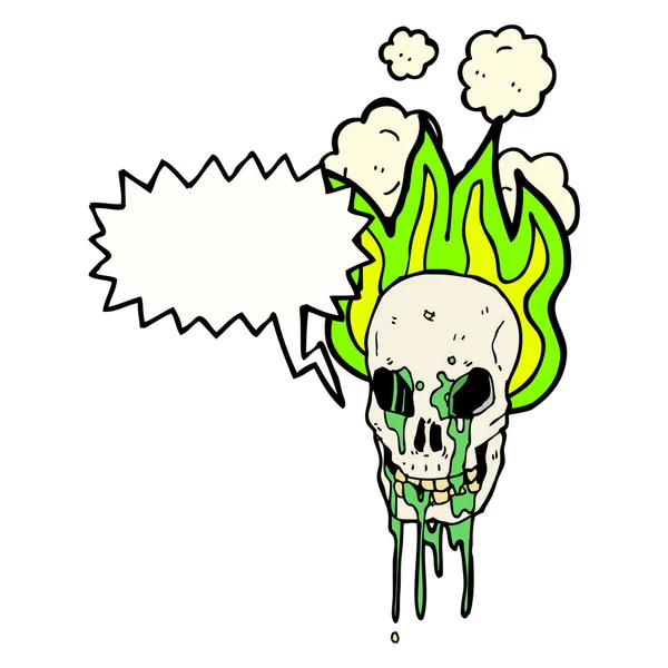 Flaming skull — Stock Vector