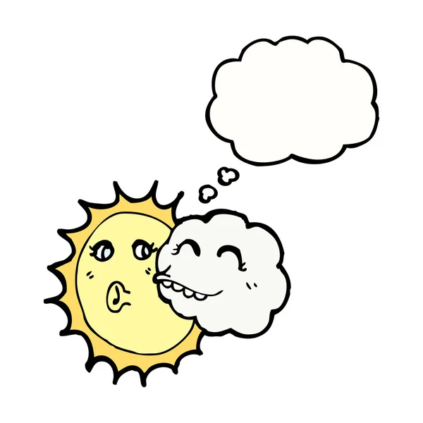 Soleil et nuage — Image vectorielle