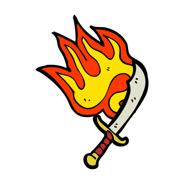 Flaming sword — Stock Vector