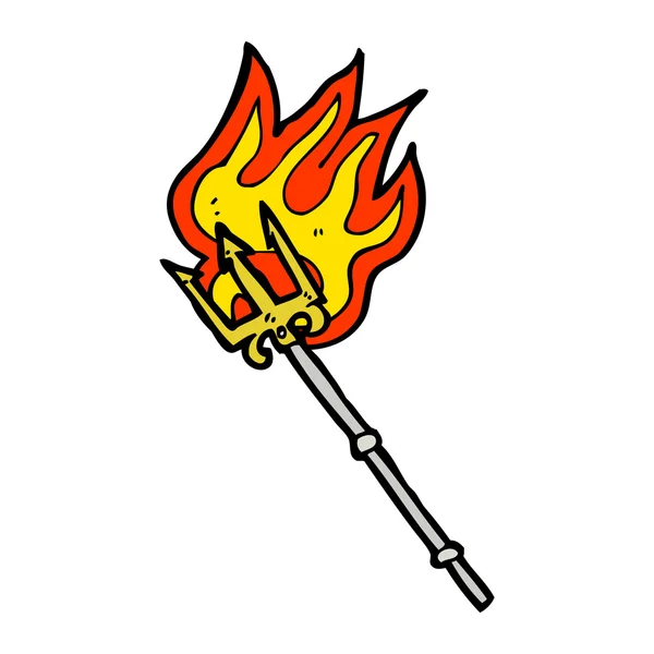 Flaming trident — Stock Vector