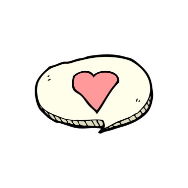 aşk kalp ile konuşma balonu