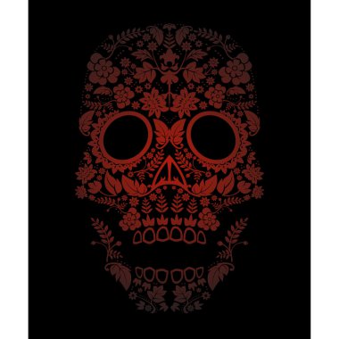 Red skull desen