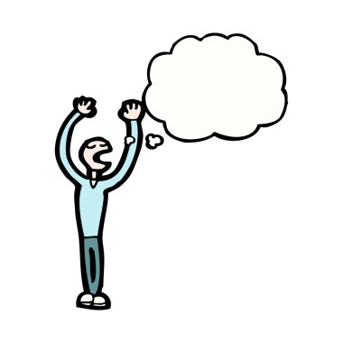 Düşünce kabarcığı olan adam