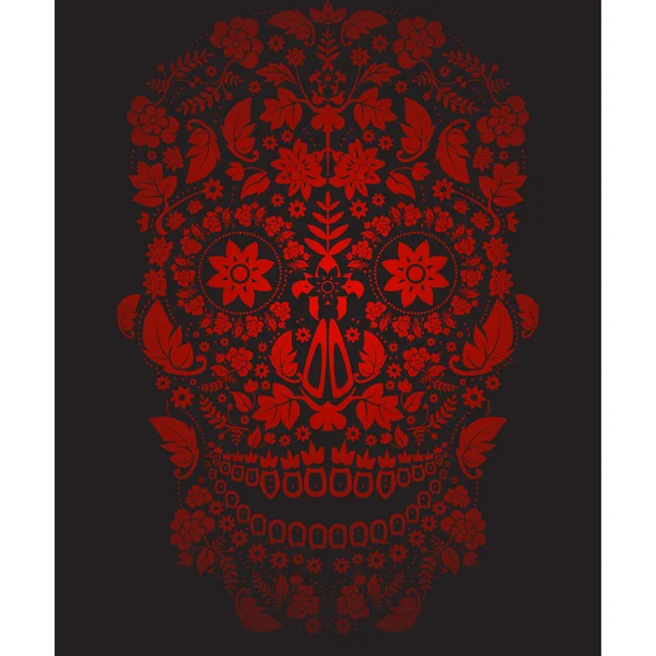 Red skull pattern — Stock Vector