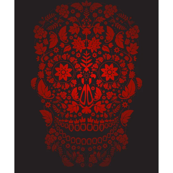 Patrón de cráneo rojo — Vector de stock