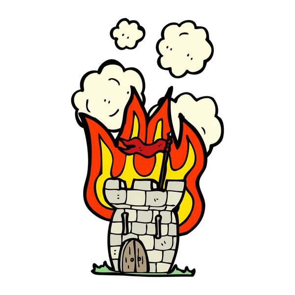 Burning medieval tower — Stock Vector