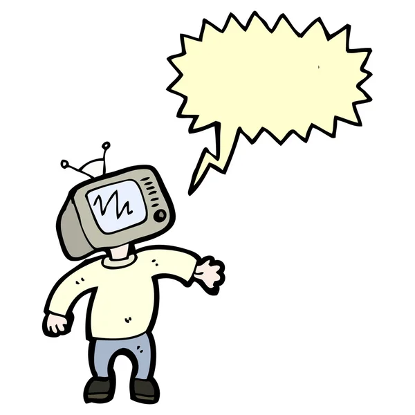 Televisie hoofd man — Stockvector