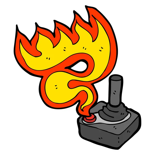 Flaming joystick — Stockvector