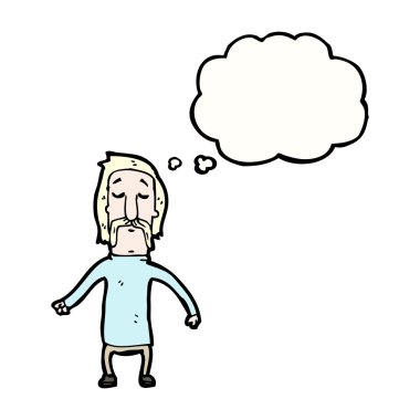 bıyıklı adam düşünce balonu