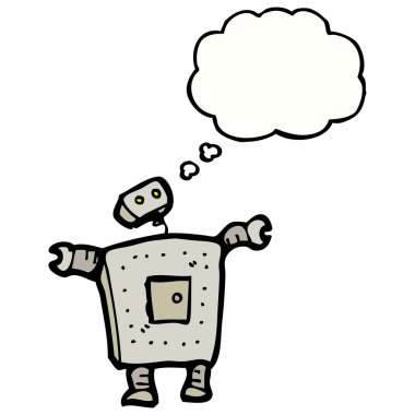 Beyaz arkaplandaki robot