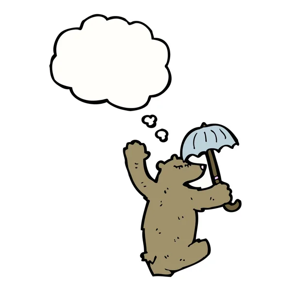 Bear with umbrella — Stock Vector