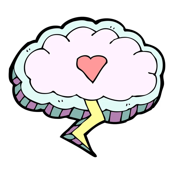 Coeur foudre nuage icône — Image vectorielle