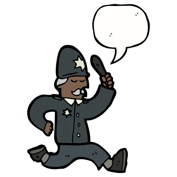 Corriendo policía británico — Vector de stock