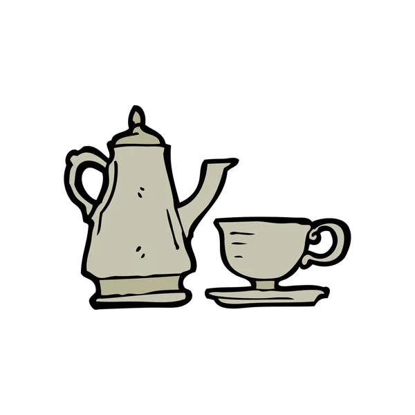 Kaffeetasse und Wasserkocher — Stockvektor