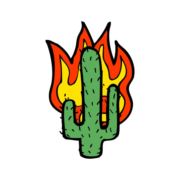 Cactus in fiamme — Vettoriale Stock