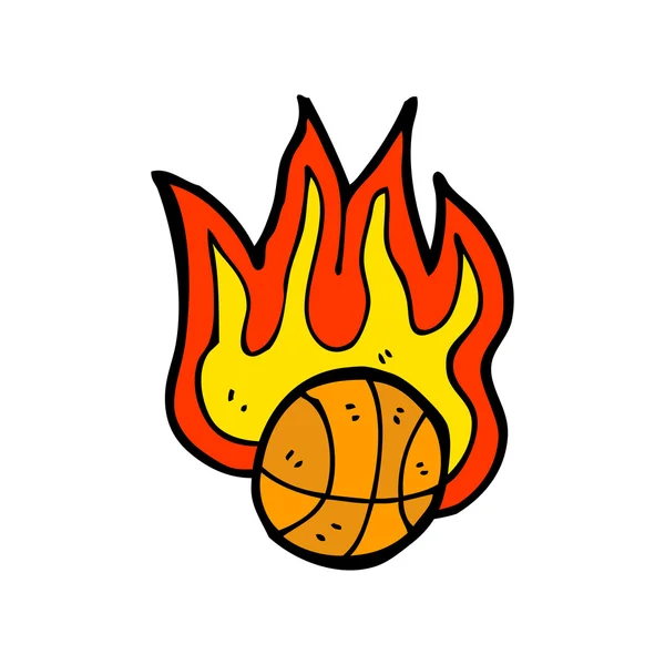 Baloncesto en llamas — Vector de stock