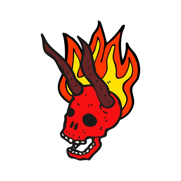 Flammender Halloween-Totenkopf — Stockvektor