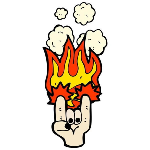 Flaming magic rock symbol — Stock Vector