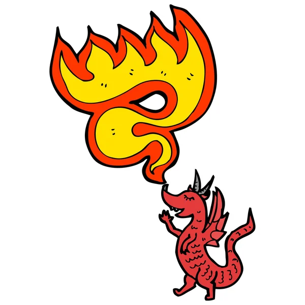 Dragón de respiración de fuego — Vector de stock