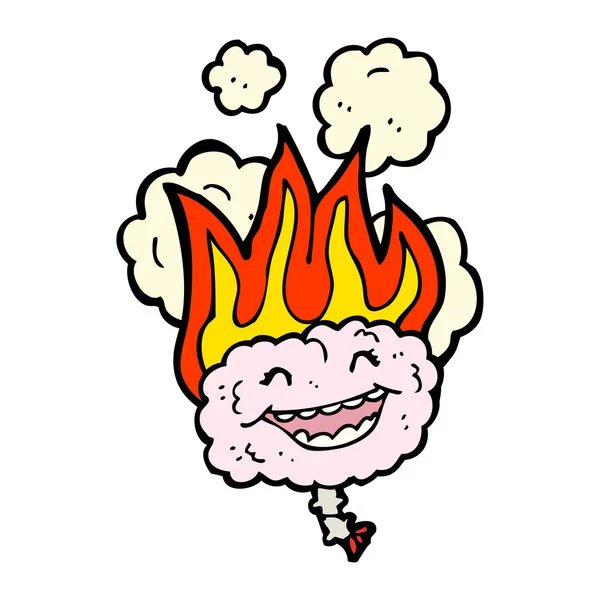 Burning brain — Stock Vector