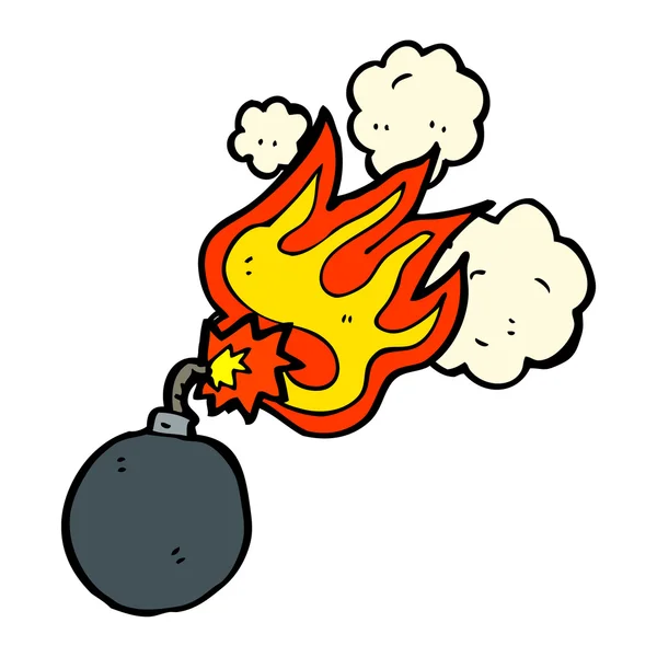 Bomb with burning fuse — Stock Vector