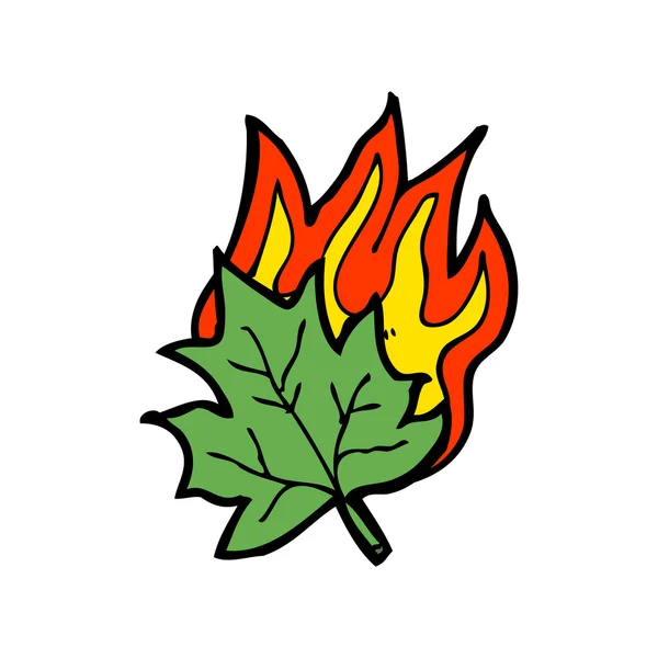 Burning leaf — Stock Vector