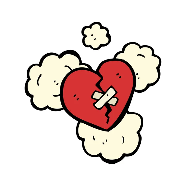 Corazón roto reparado — Vector de stock