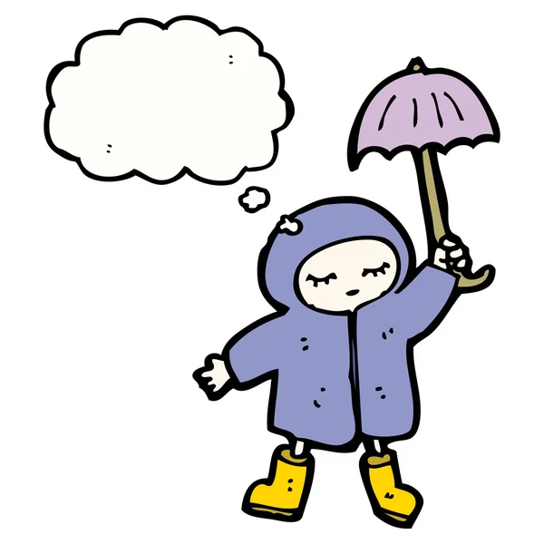 Girl in rain coat — Stock Vector