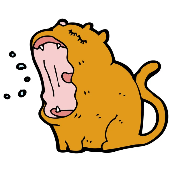 Χασμουρητό λίπος γάτα — Διανυσματικό Αρχείο