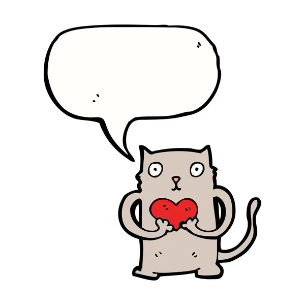 Милая кошка с сердцем — стоковый вектор