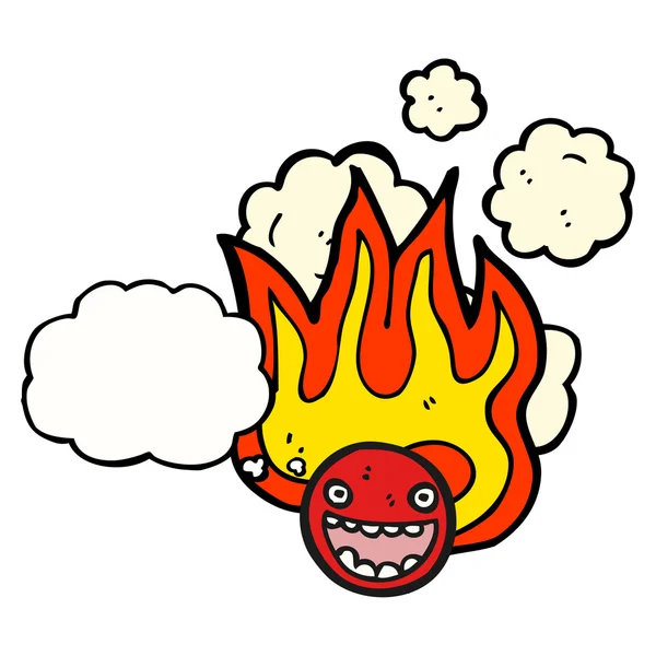 Flaming emoticon face — Stock Vector