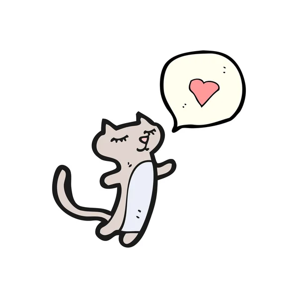 Katze mit Liebesherz — Stockvektor