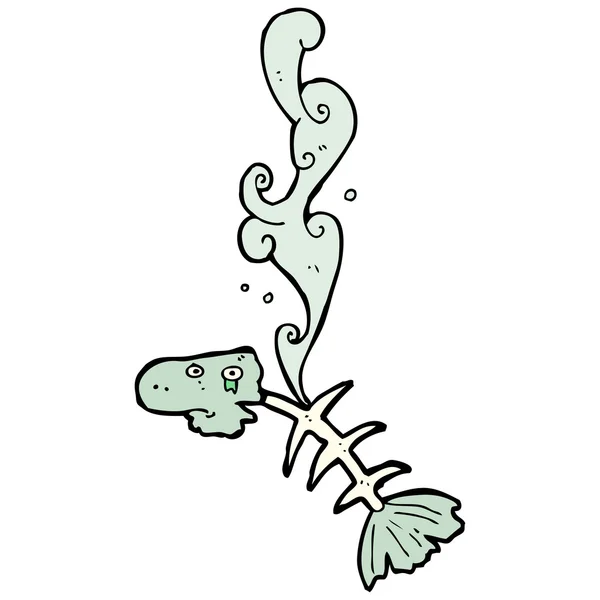 臭いの古い魚の骨 — ストックベクタ