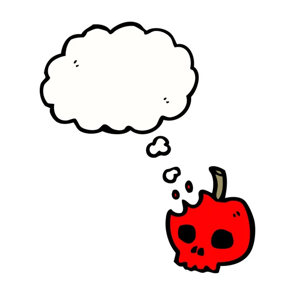 Spooky skull apple — Stock Vector