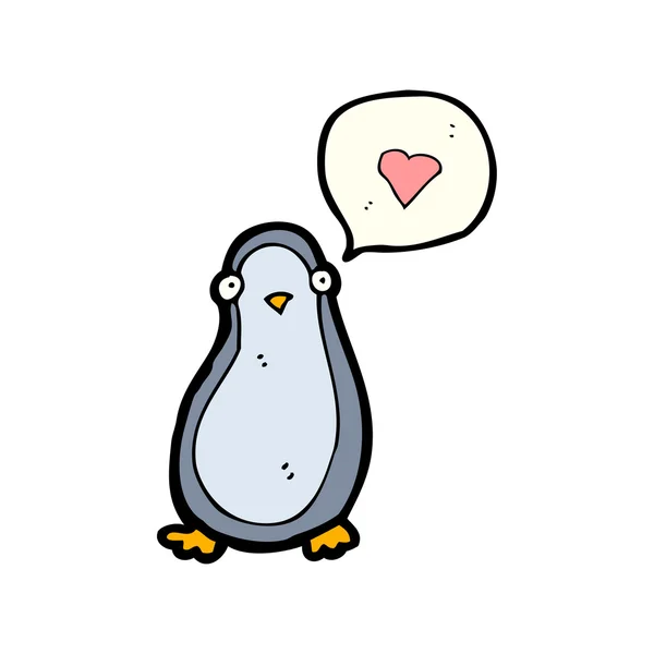 在爱中的有趣企鹅 — 图库矢量图片