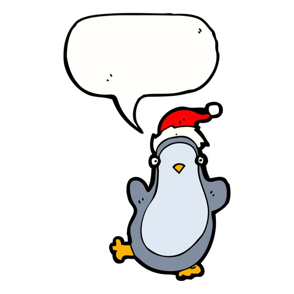 Divertido pingüino de Navidad en sombrero — Archivo Imágenes Vectoriales
