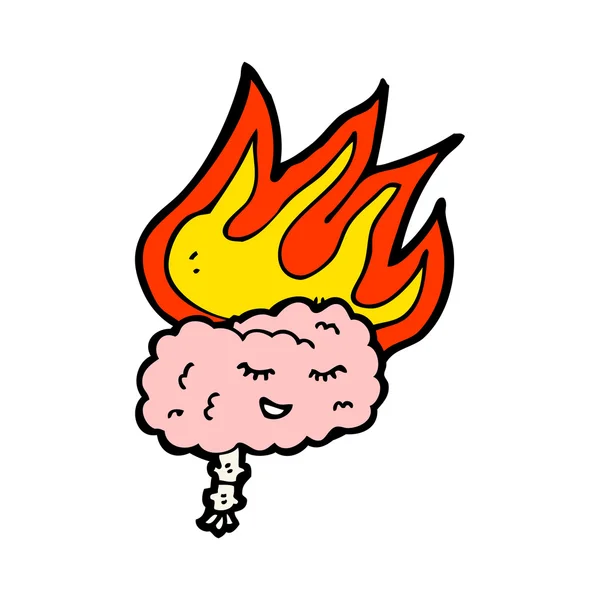 Flaming brain — Stock Vector