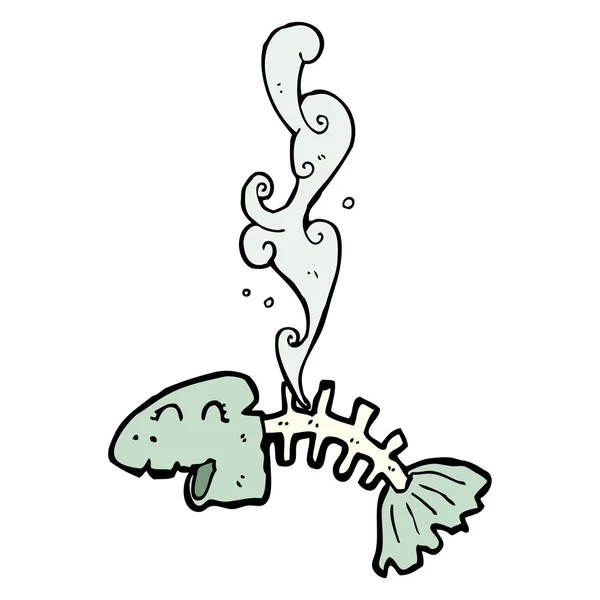 Riendo esqueleto de pescado apestoso — Vector de stock